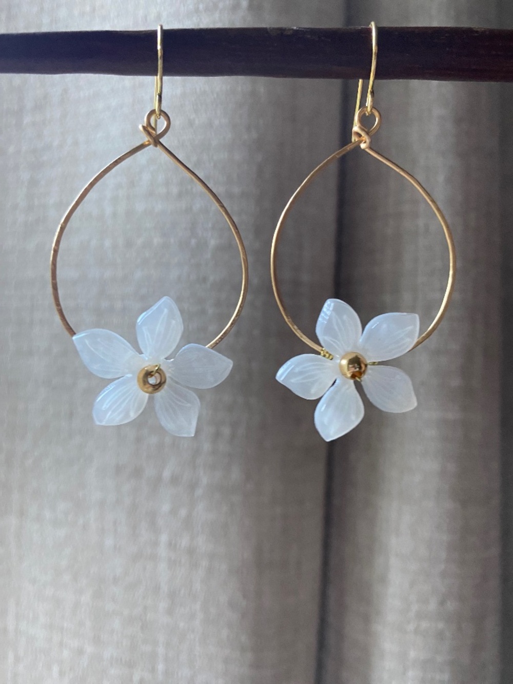Handmade Flower Hoop Earrings